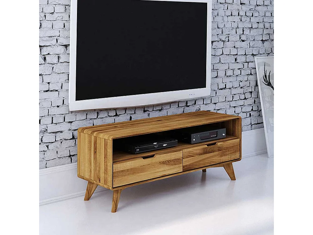 Fernsehtisch aus Wildeiche Massivholz 120 cm breit