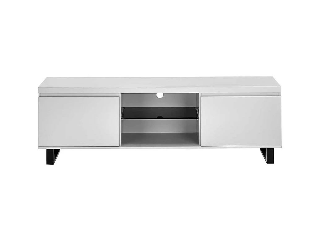 TV Lowboard Fernsehtisch in Weiß mit Türen