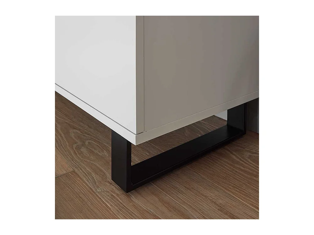 TV Lowboard Fernsehtisch in Weiß mit Türen