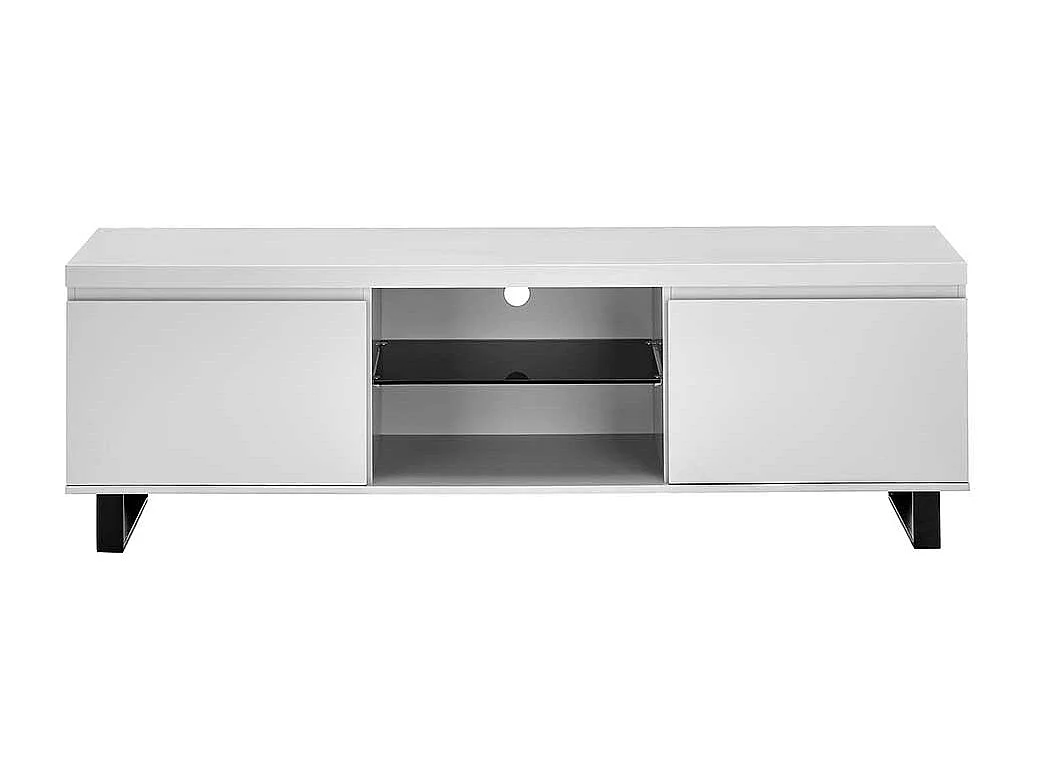 TV Lowboard Fernsehtisch in Weiß mit Türen