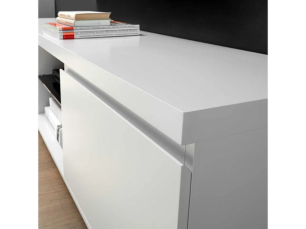 TV Lowboard Fernsehtisch in Weiß mit Türen