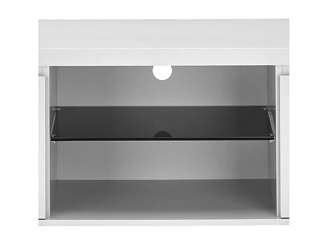 TV Lowboard Fernsehtisch in Weiß mit Türen