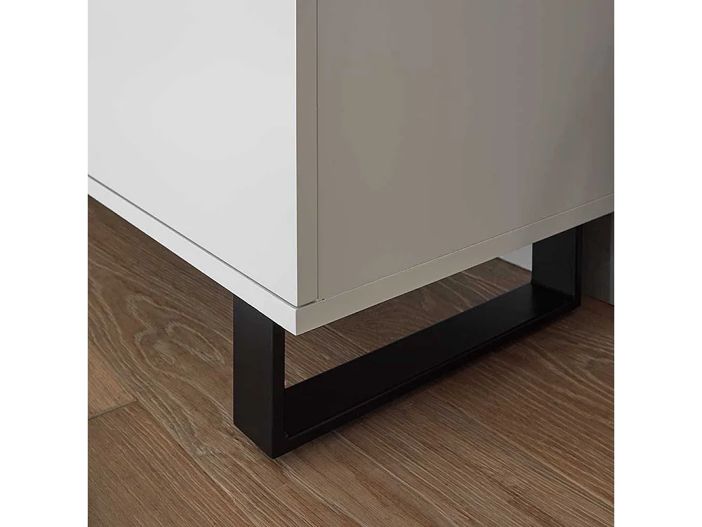 TV Lowboard Fernsehtisch in Weiß mit Türen