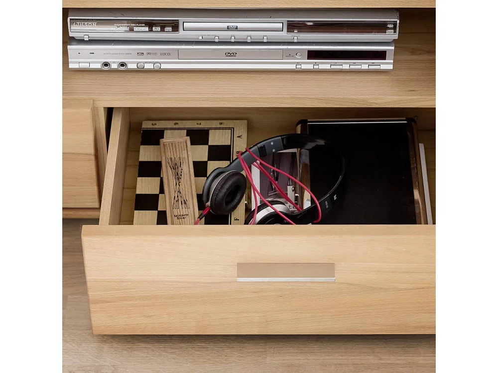 TV Lowboard TV Board in Kernbuchefarben teilmassiv