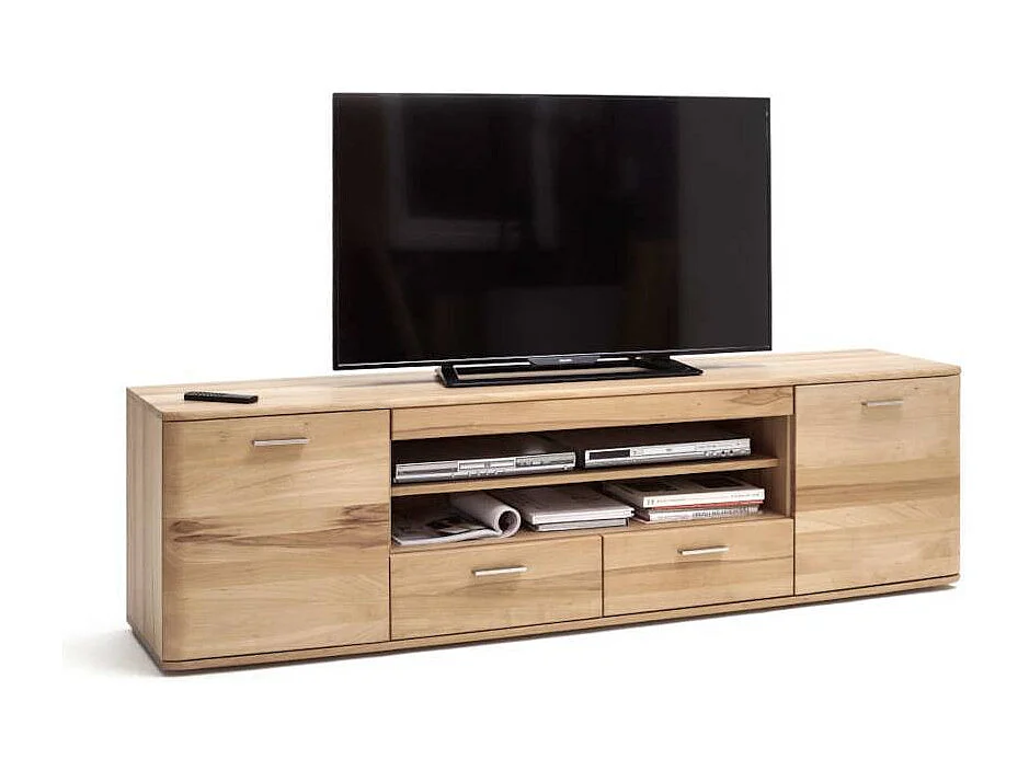TV Lowboard TV Board in Kernbuchefarben teilmassiv