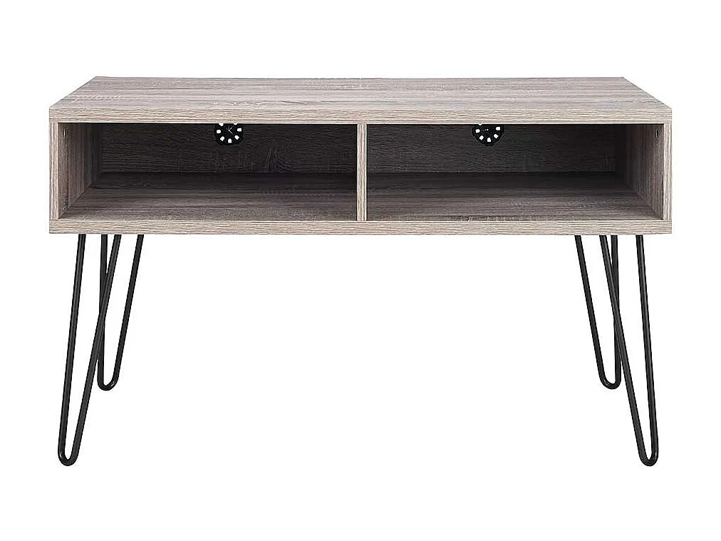 Fernseher Tisch in Eiche Grau Holzoptik Metall Hairpin Gestell