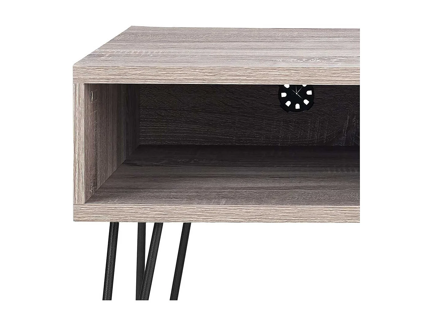 Fernseher Tisch in Eiche Grau Holzoptik Metall Hairpin Gestell