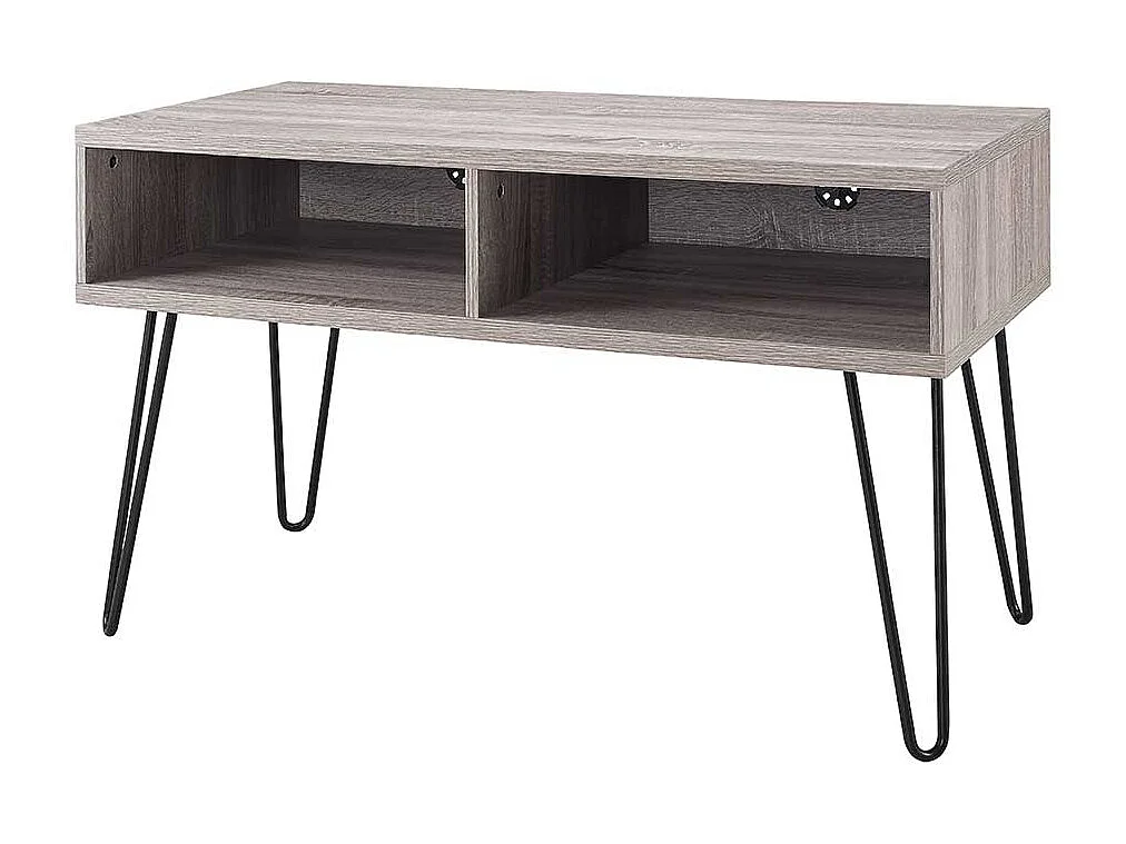 Fernseher Tisch in Eiche Grau Holzoptik Metall Hairpin Gestell