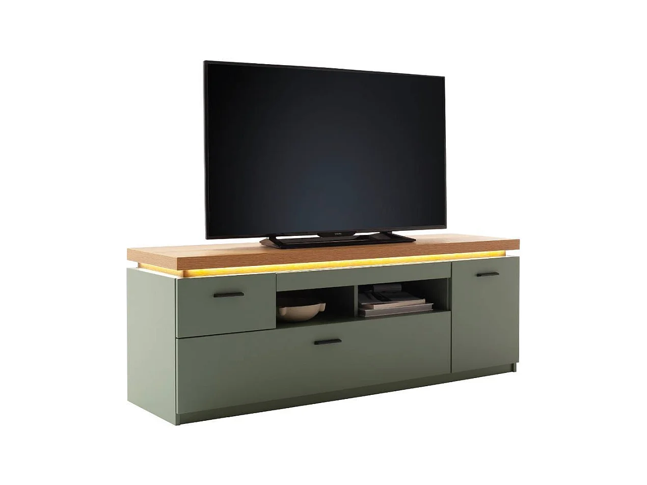 Lowboard TV Board mit LED Beleuchtung in Graugrün