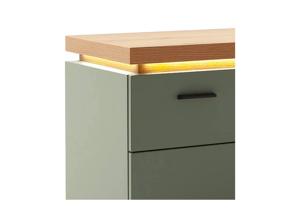 Lowboard TV Board mit LED Beleuchtung in Graugrün