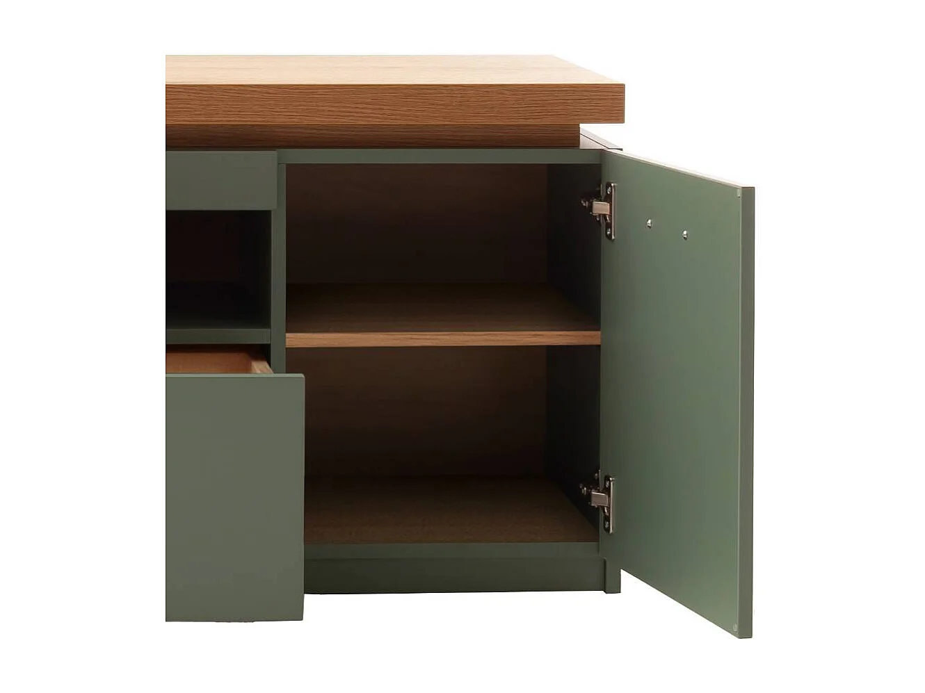 Lowboard TV Board mit LED Beleuchtung in Graugrün