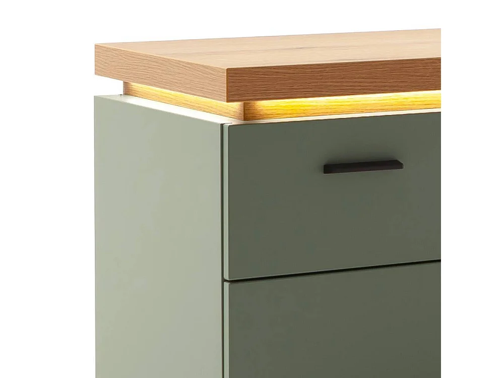 Lowboard TV Board mit LED Beleuchtung in Graugrün