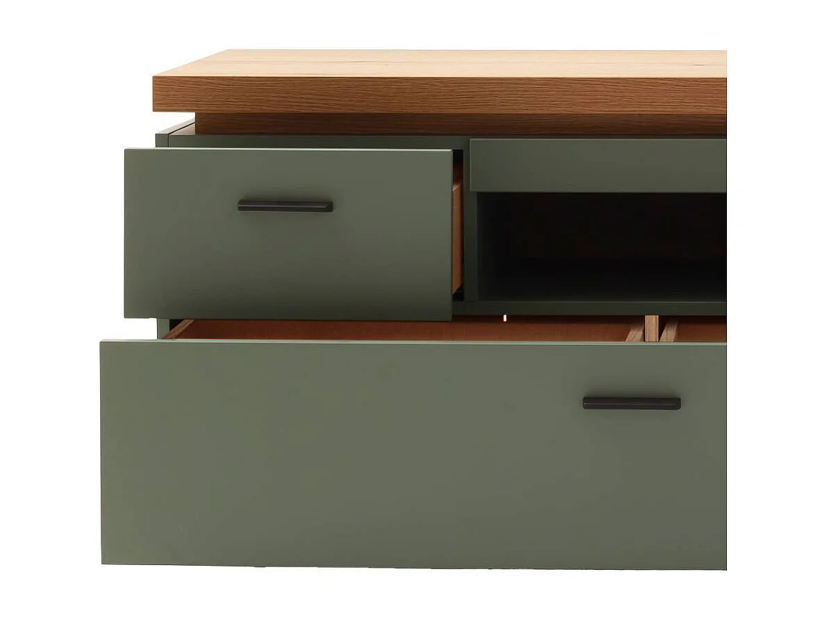 Lowboard TV Board mit LED Beleuchtung in Graugrün