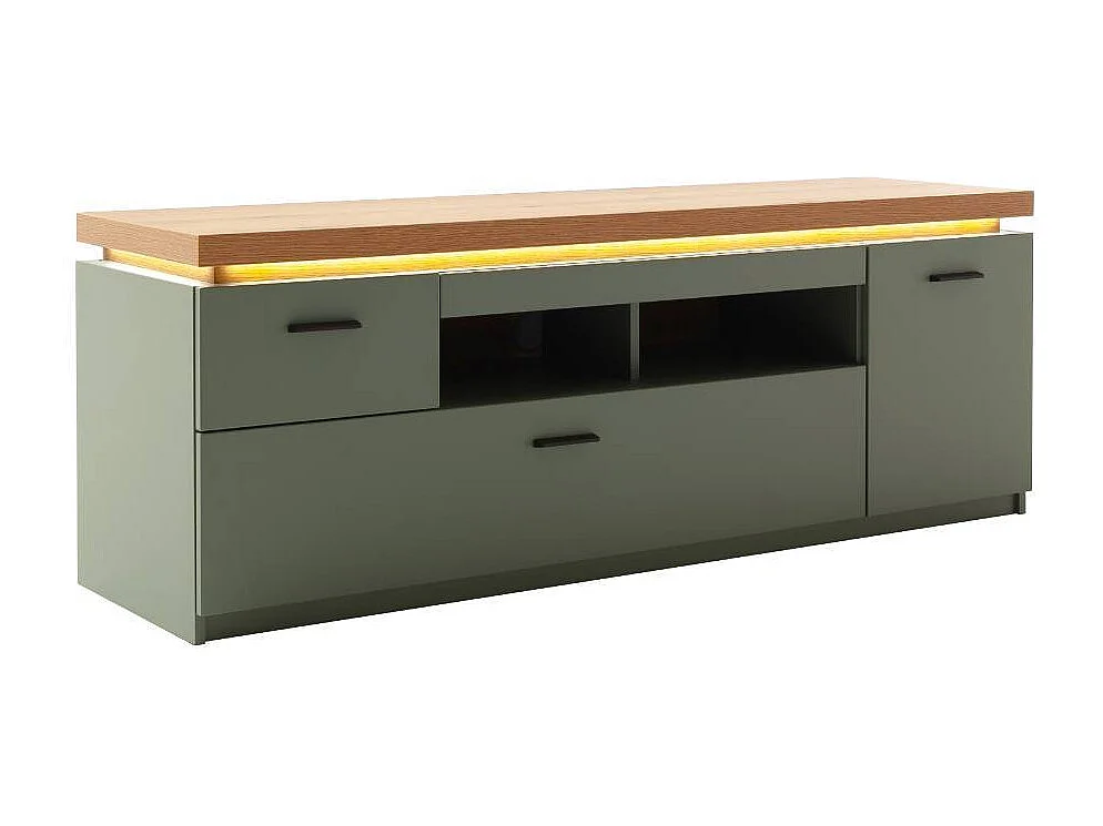 Lowboard TV Board mit LED Beleuchtung in Graugrün