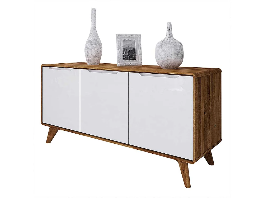 TV Sideboard in Weiß und Wildeiche modern