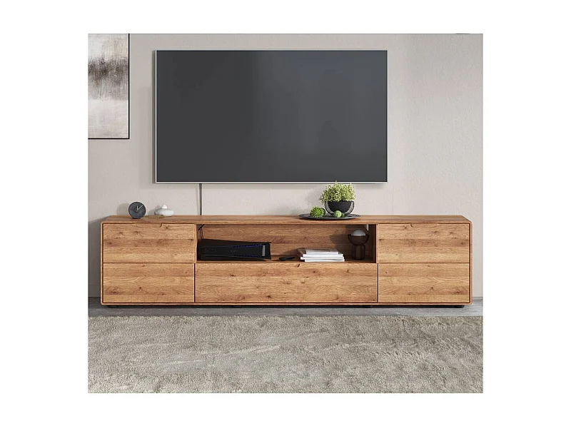 TV Board Fernsehschrank aus Massivholz in Wildeichefarben