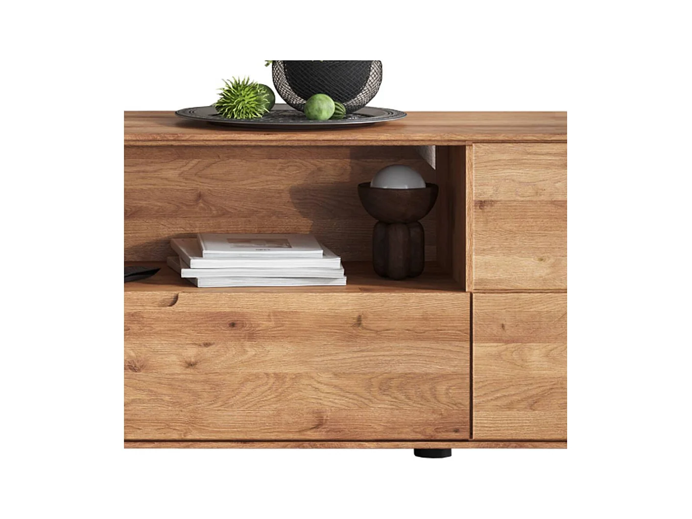 TV Board Fernsehschrank aus Massivholz in Wildeichefarben