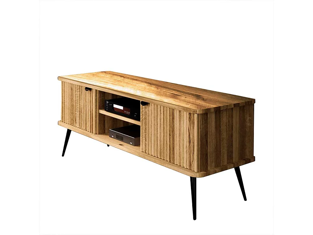 Fernsehboard Wildeiche modern mit Massivholztüren 144 cm breit