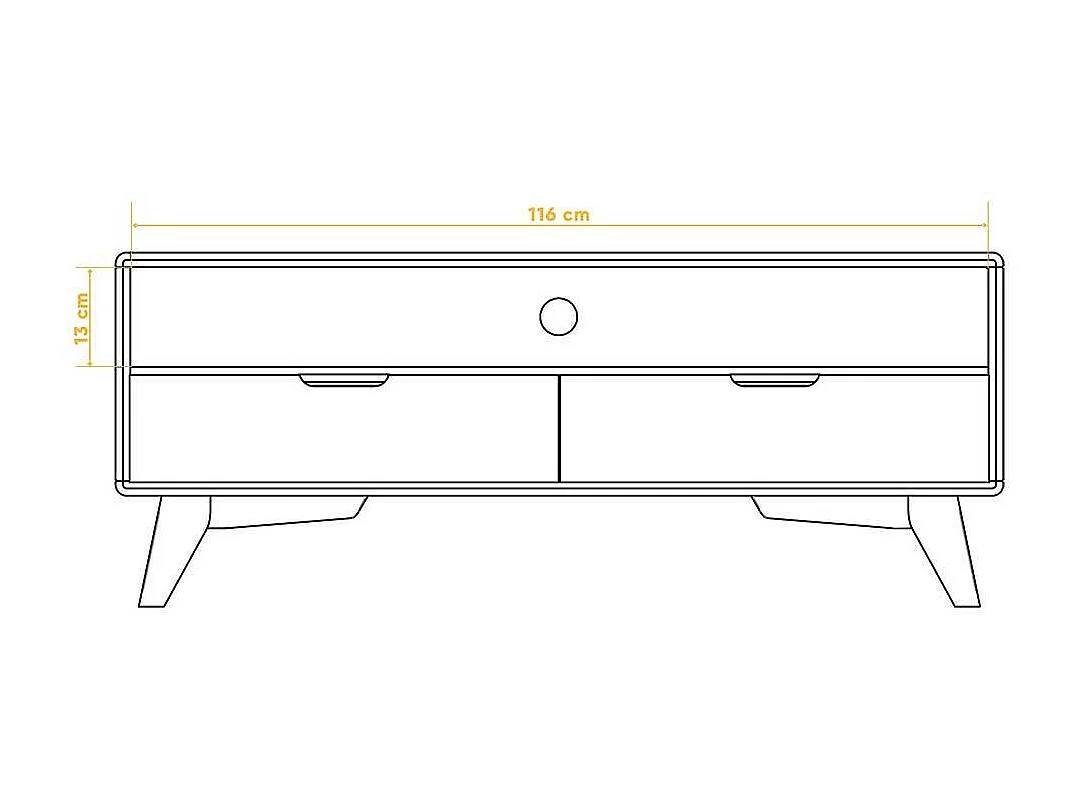 Fernsehtisch aus Kernbuche Massivholz 120 cm breit