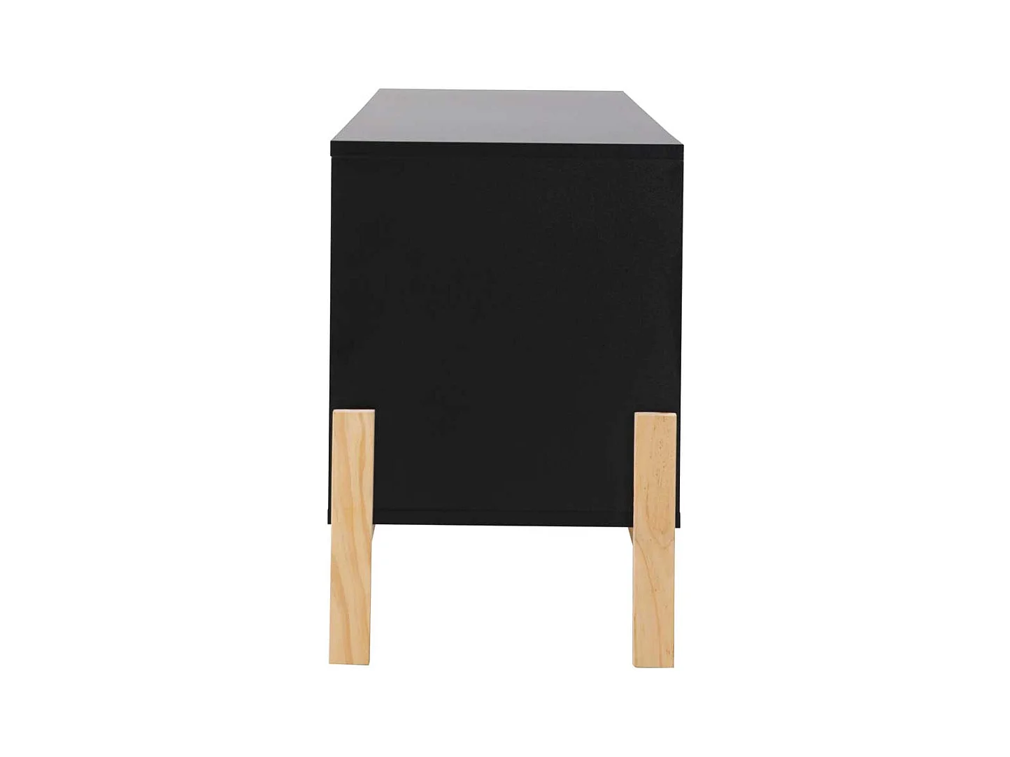 Schwarzes Lowboard melaminbeschichtet Schiebtür