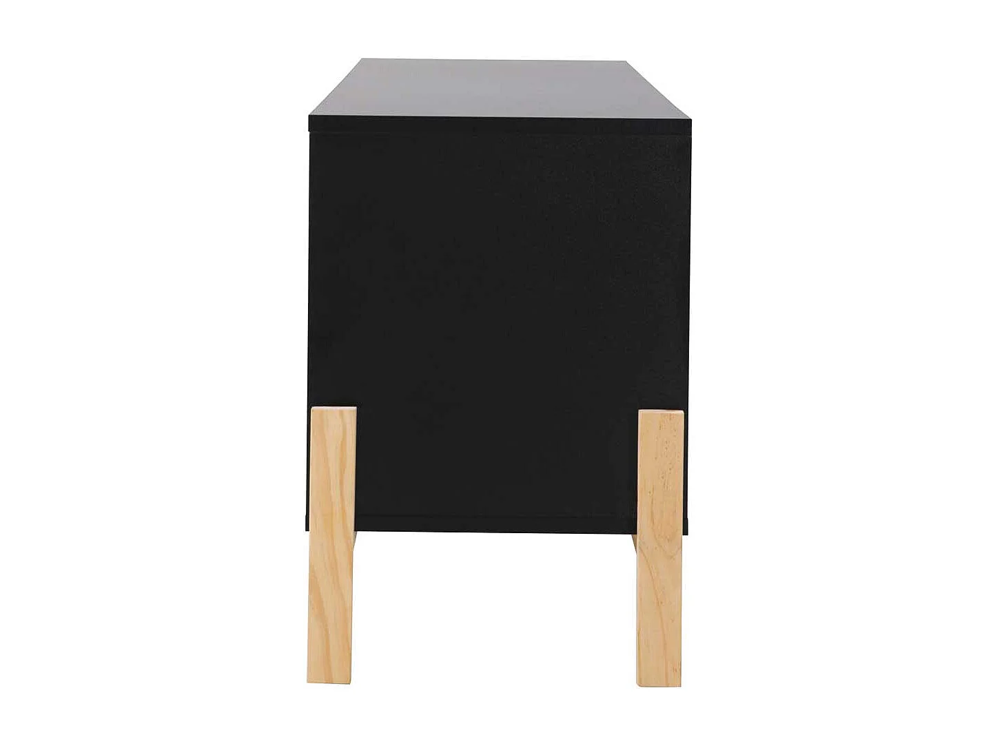 Schwarzes Lowboard melaminbeschichtet Schiebtür