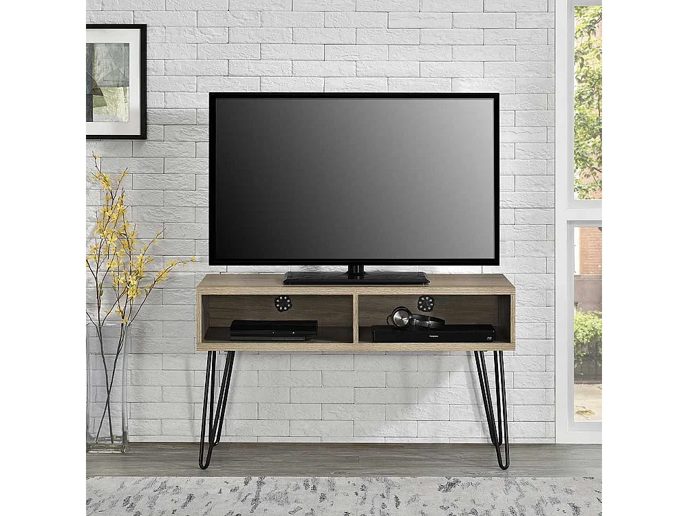 TV Lowboard mit Hairpin Legs Kabeldurchlässen