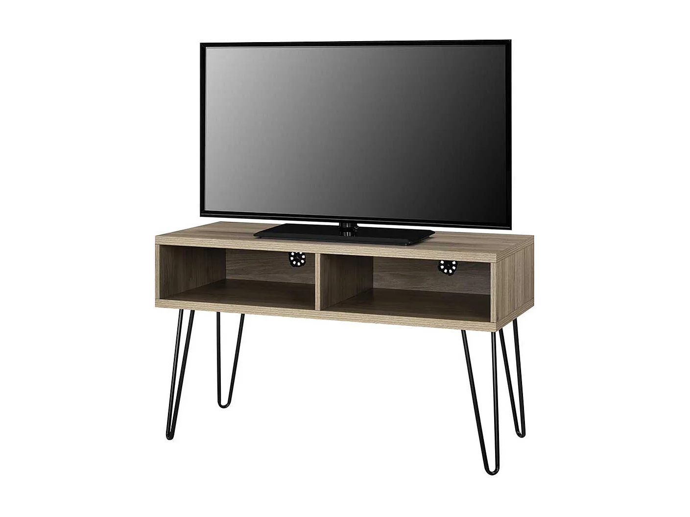 TV Lowboard mit Hairpin Legs Kabeldurchlässen