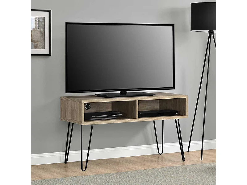 TV Lowboard mit Hairpin Legs Kabeldurchlässen