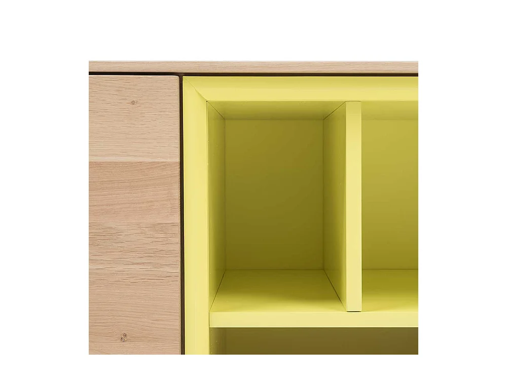 TV Unterschrank in Eiche weiß geölt und Gelb 205 cm breit