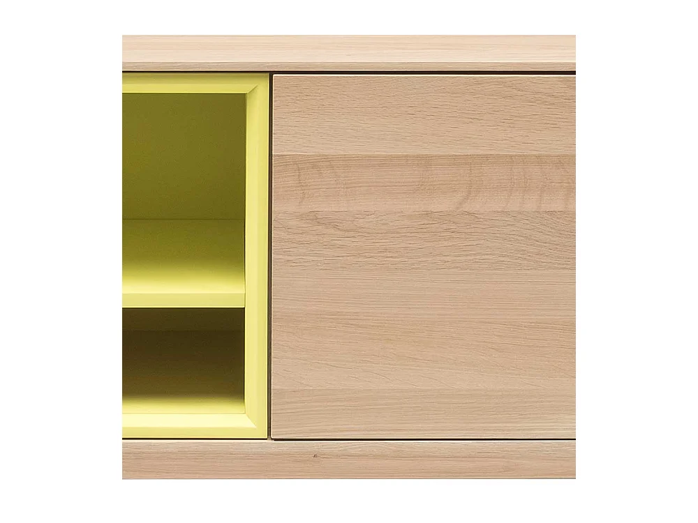 TV Unterschrank in Eiche weiß geölt und Gelb 205 cm breit