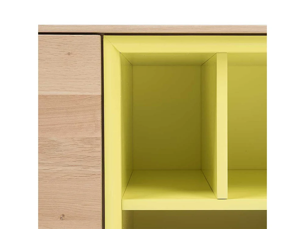 TV Unterschrank in Eiche weiß geölt und Gelb 205 cm breit