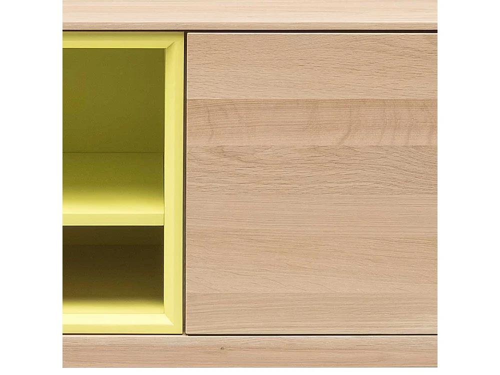 TV Unterschrank in Eiche weiß geölt und Gelb 205 cm breit