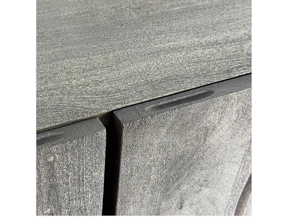 TV Sideboard Lowboard aus Massivholz in Grau