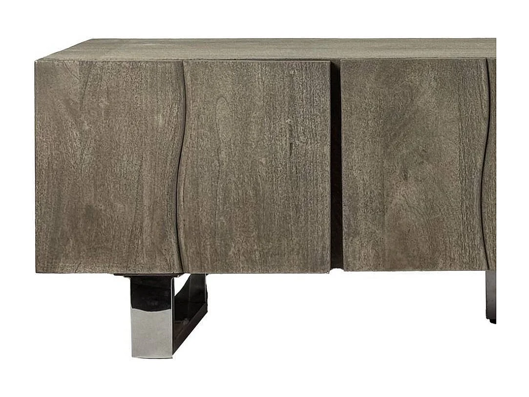 TV Sideboard Lowboard aus Massivholz in Grau