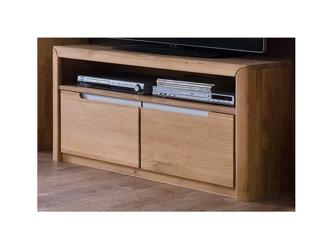 TV Unterschrank aus Wildeiche Bianco massiv geölt