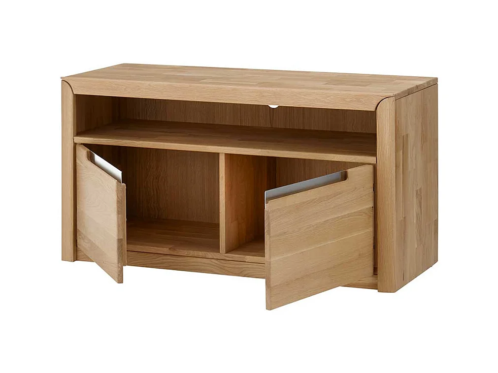 TV Unterschrank aus Wildeiche Bianco massiv geölt