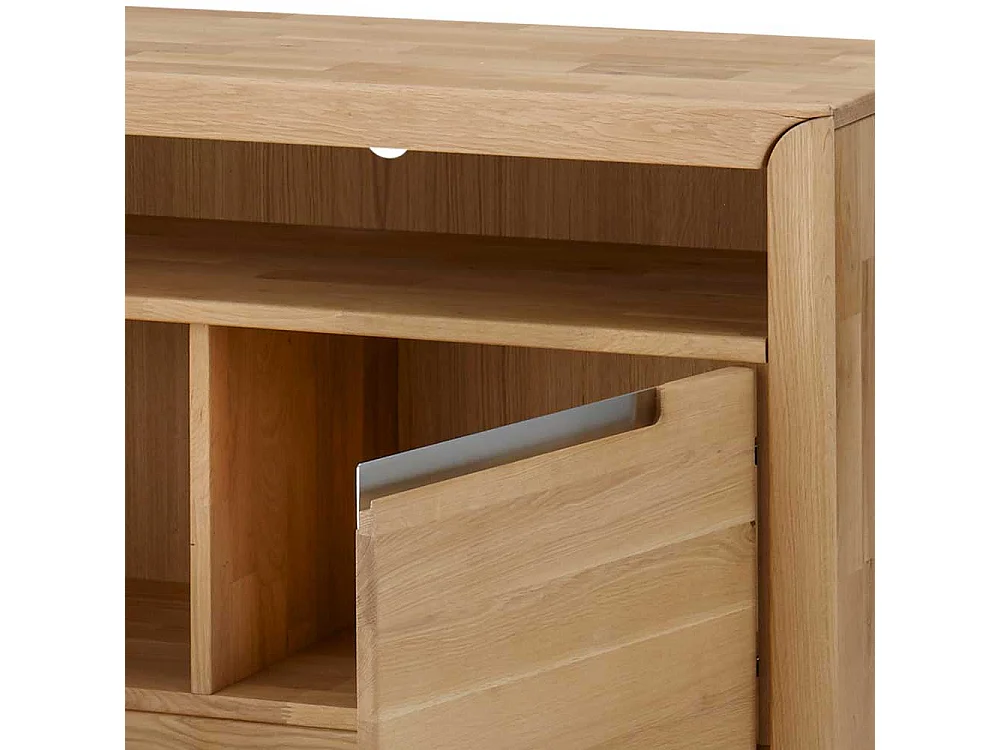 TV Unterschrank aus Wildeiche Bianco massiv geölt