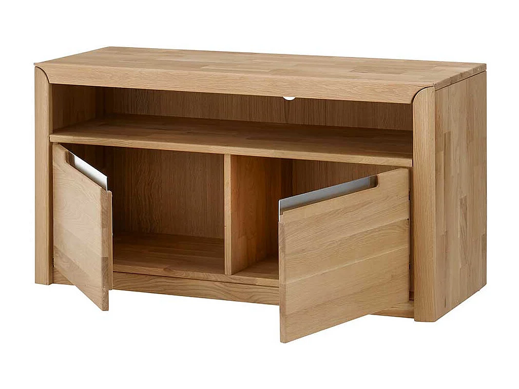 TV Unterschrank aus Wildeiche Bianco massiv geölt