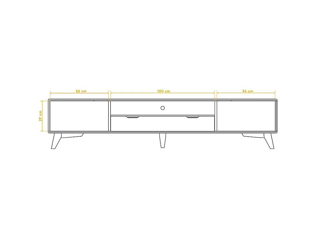 TV Lowboard aus Kernbuche Massivholz 220 cm breit