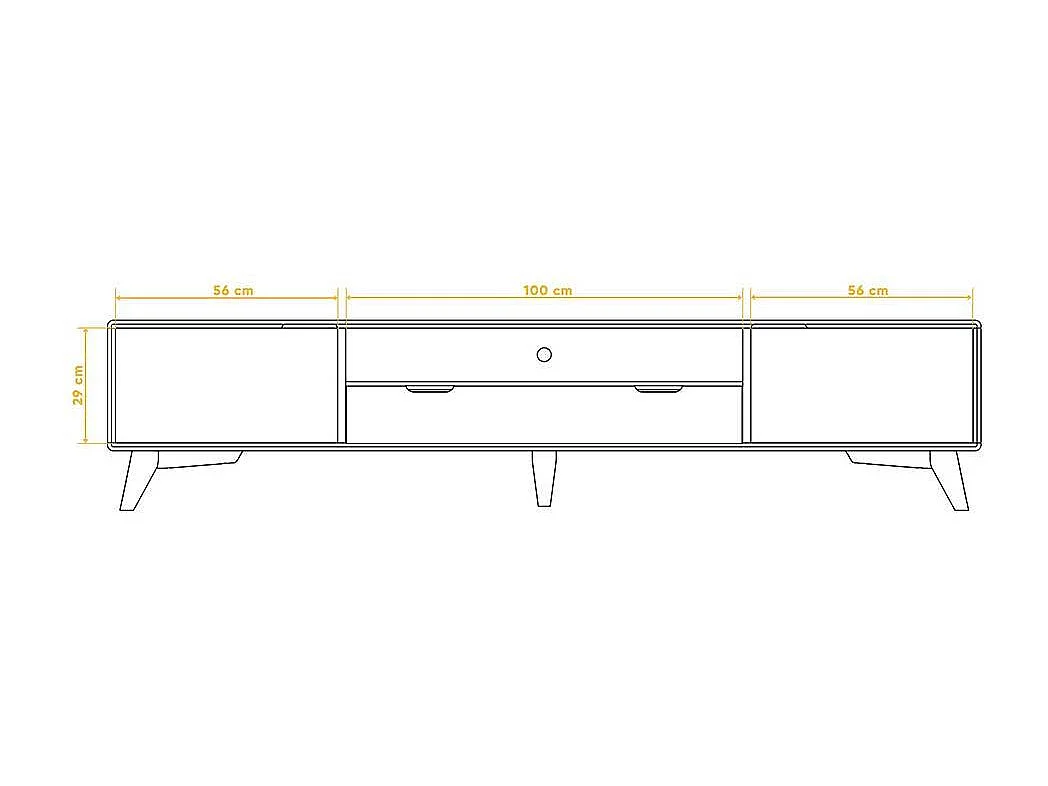 TV Lowboard aus Kernbuche Massivholz 220 cm breit