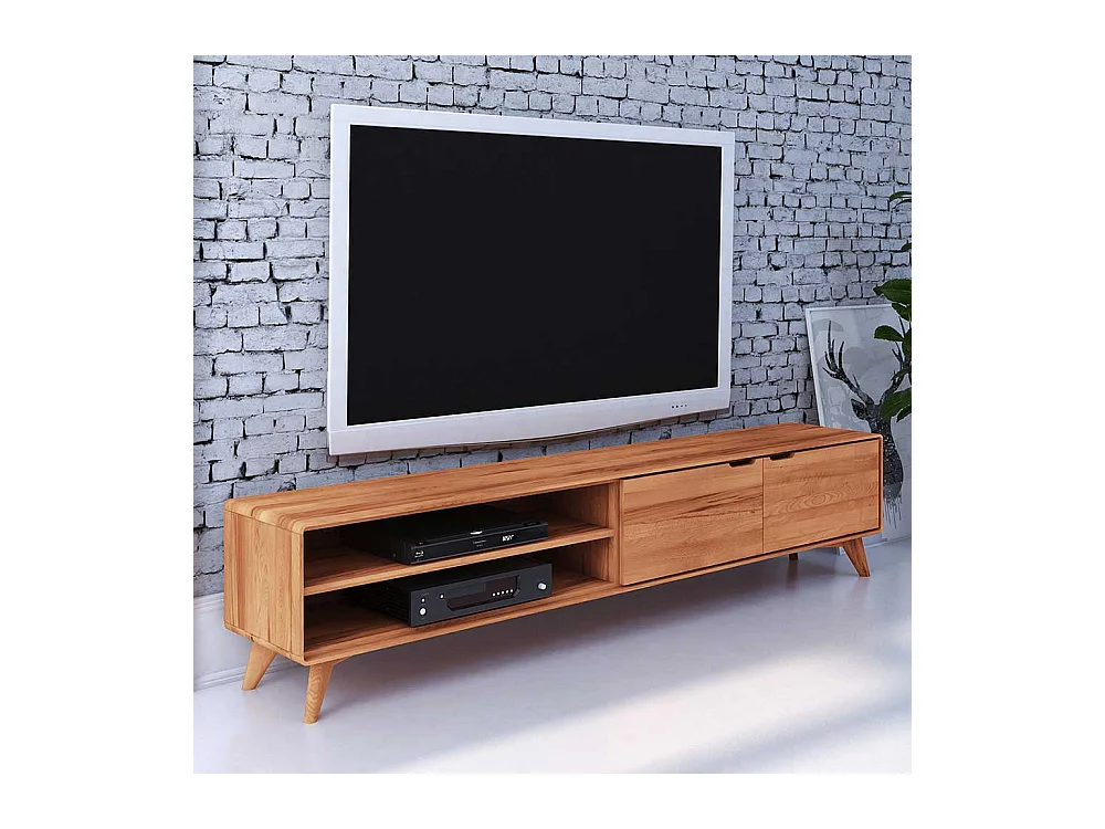 Massivholz Lowboard aus Kernbuche geölt 220 cm breit