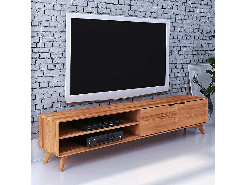 Massivholz Lowboard aus Kernbuche geölt 220 cm breit