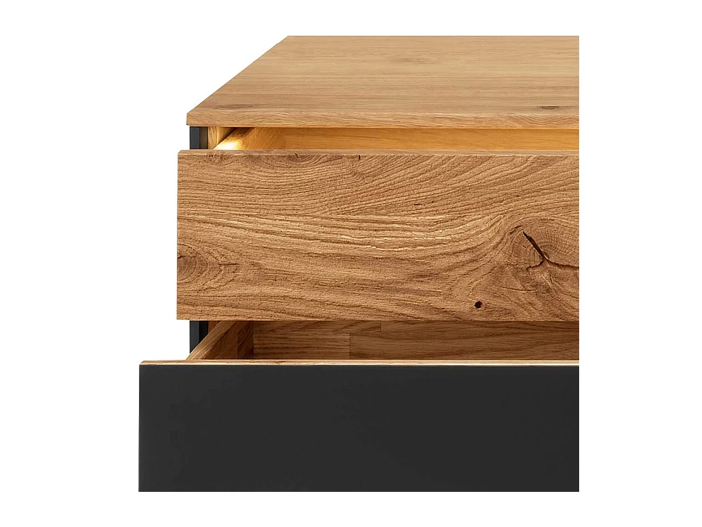 Phonomöbel aus Wildeiche Massivholz Push to open Funktion