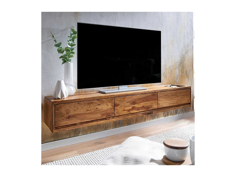 Hängendes Lowboard aus Sheesham Massivholz 160 cm breit