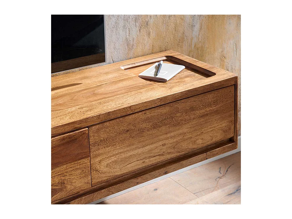 Hängendes Lowboard aus Sheesham Massivholz 160 cm breit