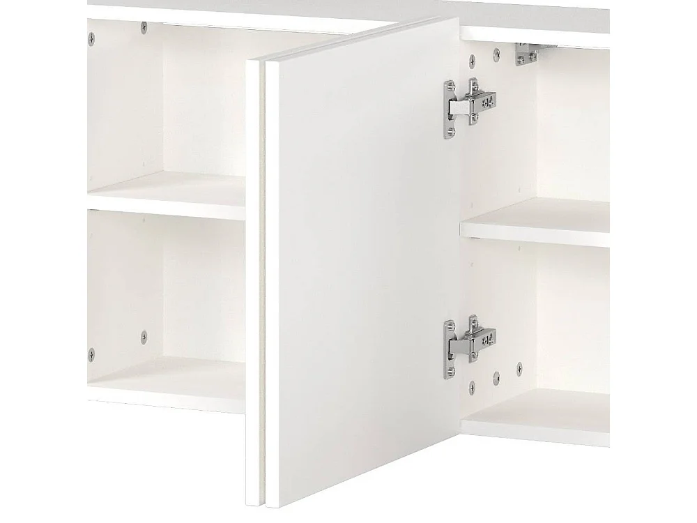 TV Schrank Fernsehschrank in Weiß für die Wandmontage