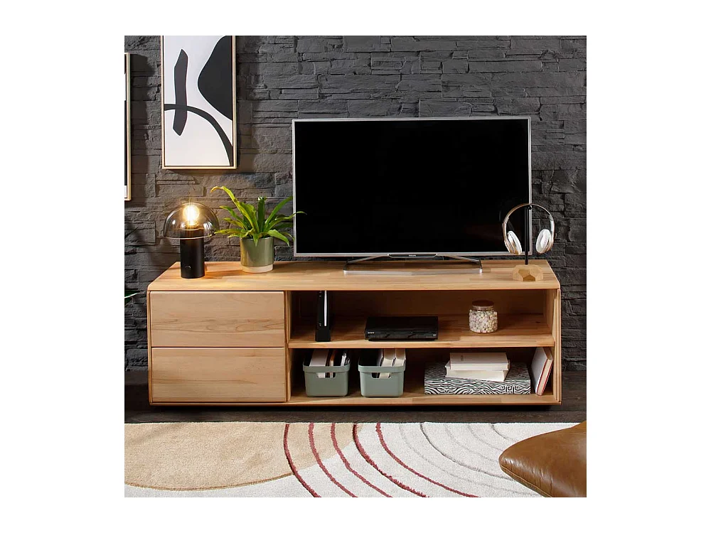 TV Lowboard Fernsehboard aus Kernbuche Massivholz mit Massivholz Oberfläche