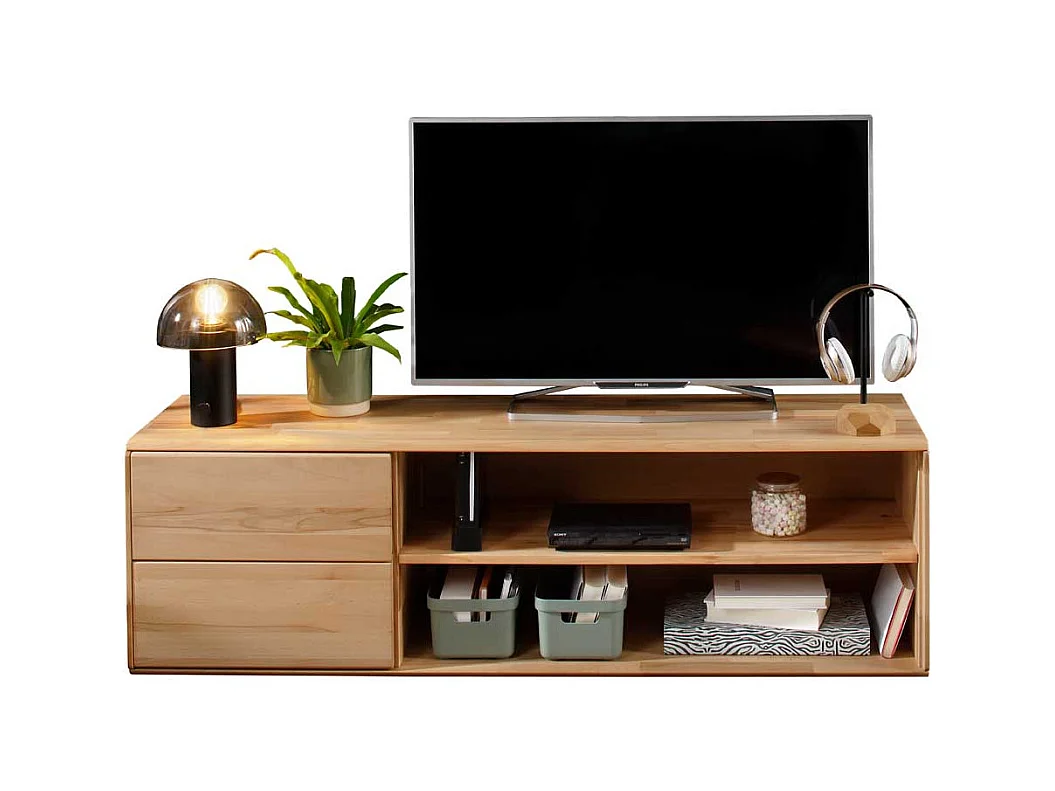 TV Lowboard Fernsehboard aus Kernbuche Massivholz mit Massivholz Oberfläche