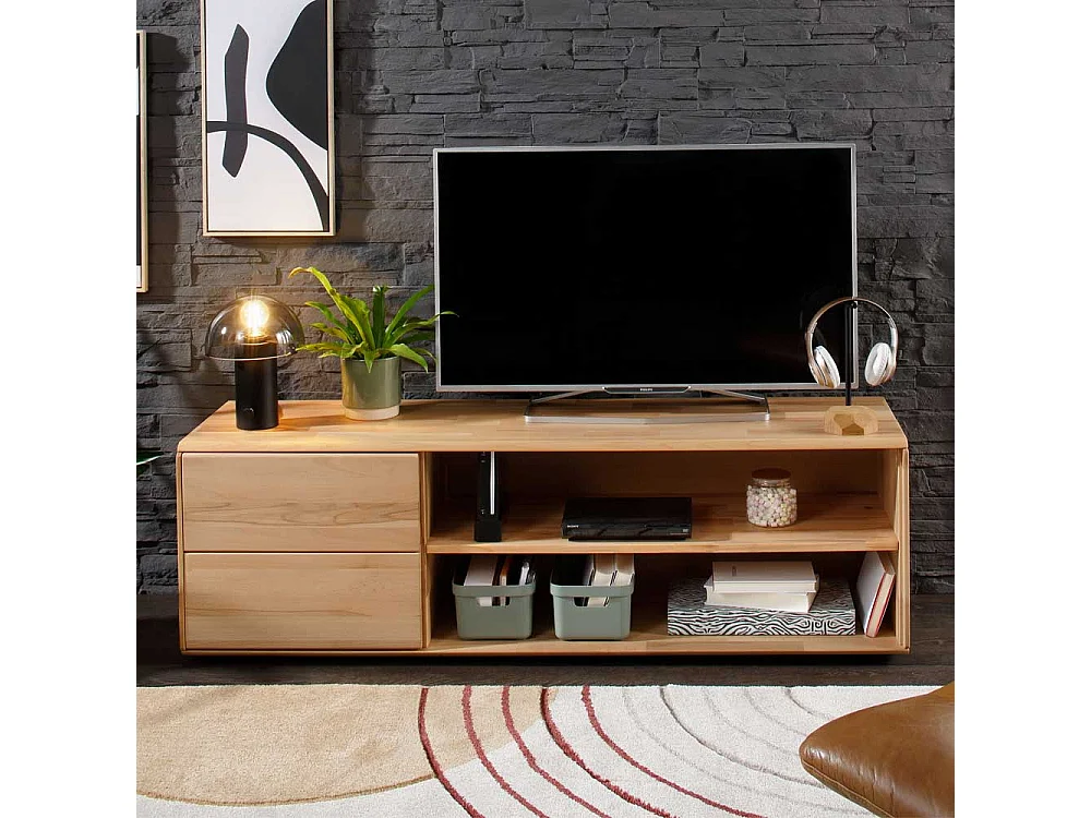 TV Lowboard Fernsehboard aus Kernbuche Massivholz mit Massivholz Oberfläche