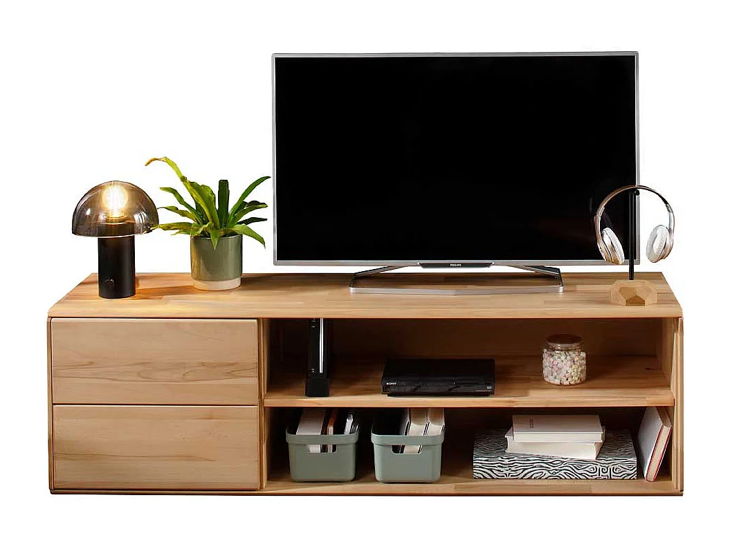 TV Lowboard Fernsehboard aus Kernbuche Massivholz mit Massivholz Oberfläche